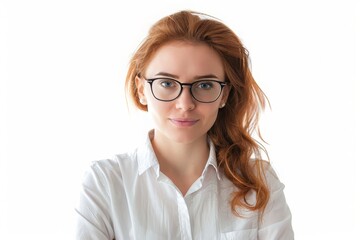 Obraz premium Portrait of a Young Woman Wearing Glasses