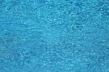 Fresh blue water in the pool