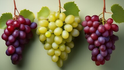 Grapes - Green or red, hanging or scattered.