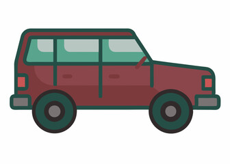 Simple SUV Icon - Vector Graphic Design