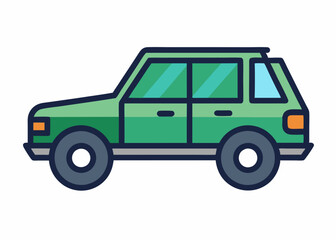 Simple SUV Icon - Vector Graphic Design