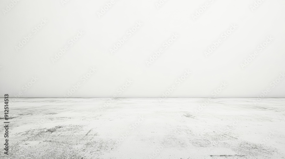 Aufkleber white empty copy space background room with white wall and white concrete floor and bright soft spot