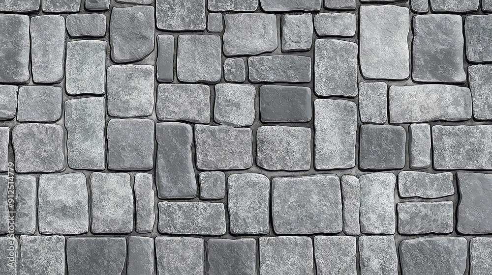 Poster gray stone tile masonry seamless texture top view background
