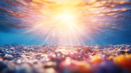 A breathtaking panoramic view merging Utopian dreams with magical underwater worlds