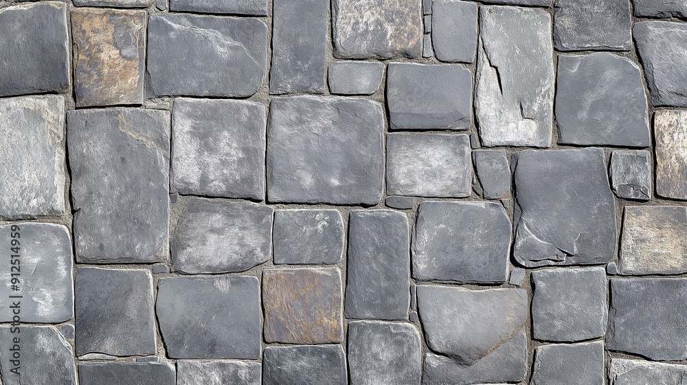 Poster gray stone tile masonry seamless texture top view background