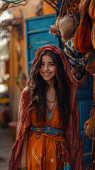 Obraz premium cheerful happy morocco girl