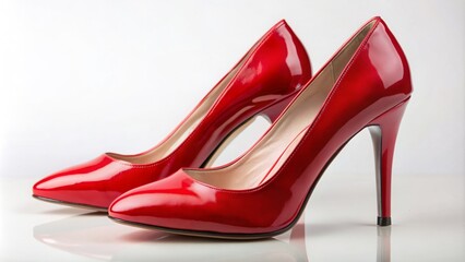 Stylish high heels in red with elegant design and leather material, perfect for glamorous and fashionable looks, high heels