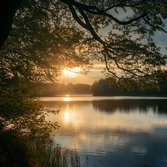 sunset on the lake