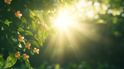 Obraz premium A mesmerizing worms-eye view of a whimsical fantasy forest