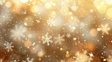 Golden Snowflake Festive Background