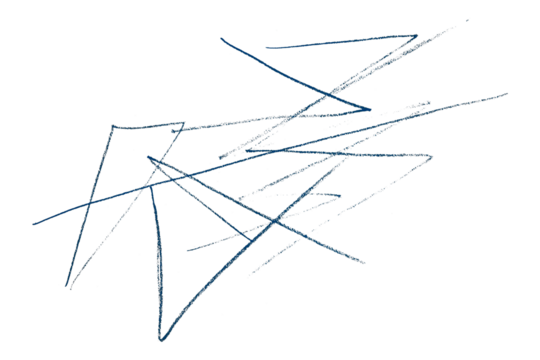 Blue pencil lines on transparent background.