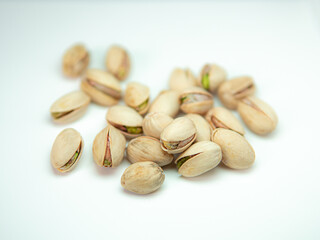 pistachios on a white background