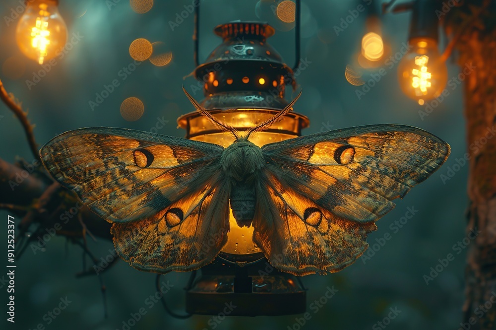 Sticker Moth and Lantern in the Forest