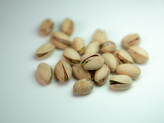pistachios on a white background
