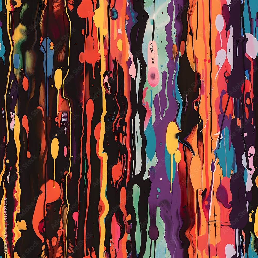 Aufkleber colorful abstract background dripping paint creating modern art pattern