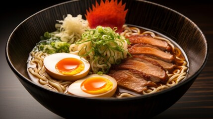 Savory ramen dish close up