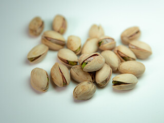 pistachios on a white background