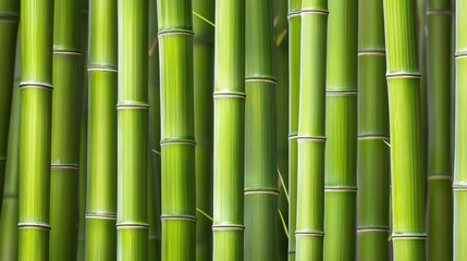 Fototapeta premium Verdant Bamboo Forest Close-Up View: Study in Green and Growth