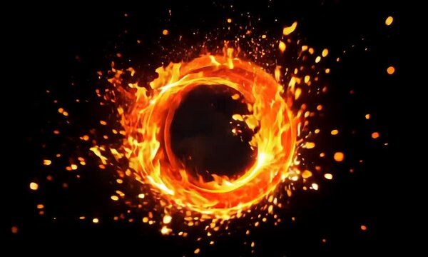 circle fire on background	

