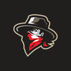 Bandits mascot logo design with modern illustration concept style for badge, emblem and t shirt printing. Head bandits illustration.