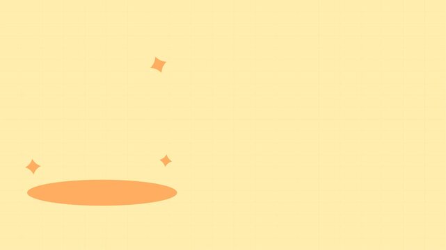 Animation Youtube Thumbnail Yellow Background and Stars. 4k Animation