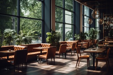 Fototapeta premium Interior of a modern empty cafe