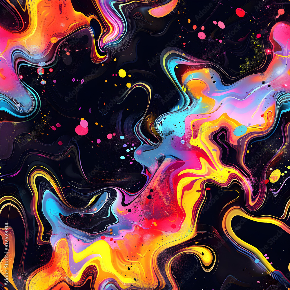 Leinwandbilder abstract colorful swirls pattern forming a psychedelic background