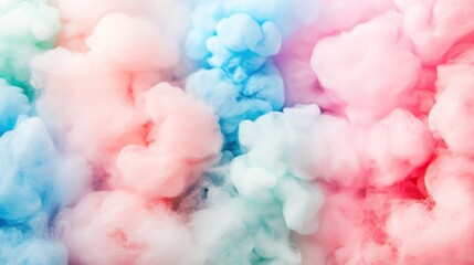 Fototapeta premium Colorful cotton candy in soft pastel color background