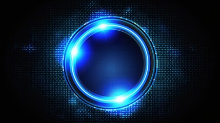 Fototapeta premium Glowing Blue Circle on a Black Background