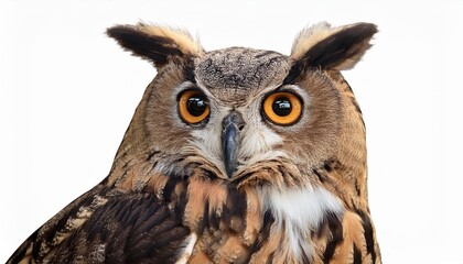 Obraz premium Isolated image of a serene owl perched.