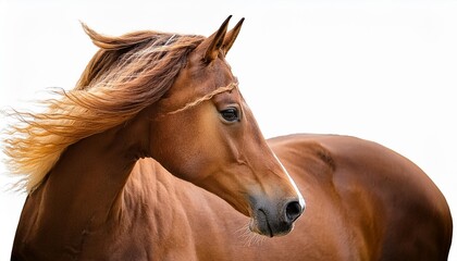Naklejka premium PNG of a beautiful horse with a flowing mane.
