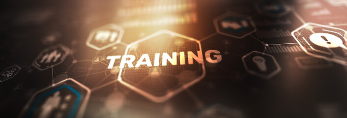 Training skill education concept. Universal background