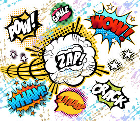 Obraz premium comic book explosion.Comic cartoon wallpaper. Retro, vintage elements. 