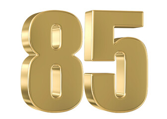 Gold 3D Number 85