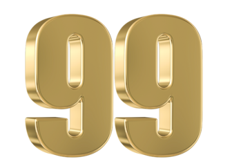 Gold 3D Number 99
