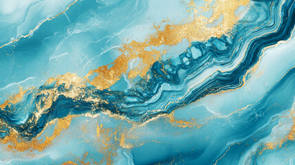 Fototapeta premium Blue and Gold Marble Texture Design