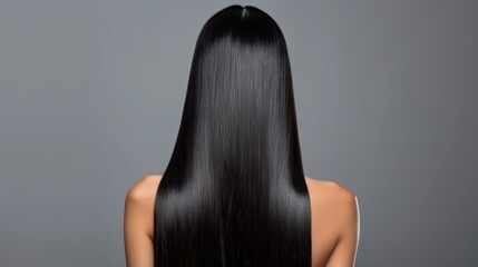 Straight Black Hair, Back View