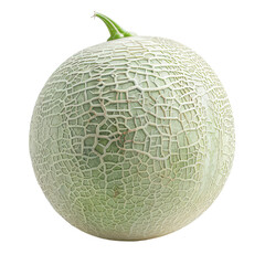 A fresh cantaloupe melon with a textured skin, perfect for health-related and culinary themes.