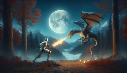 Fototapeta premium Blade of Tomorrow: Fight with dragon