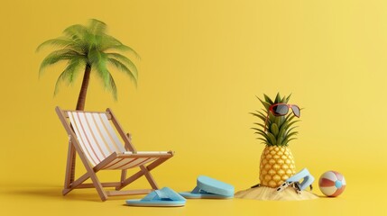 Obraz premium Summer Vacation, Beach and Chill Vibe