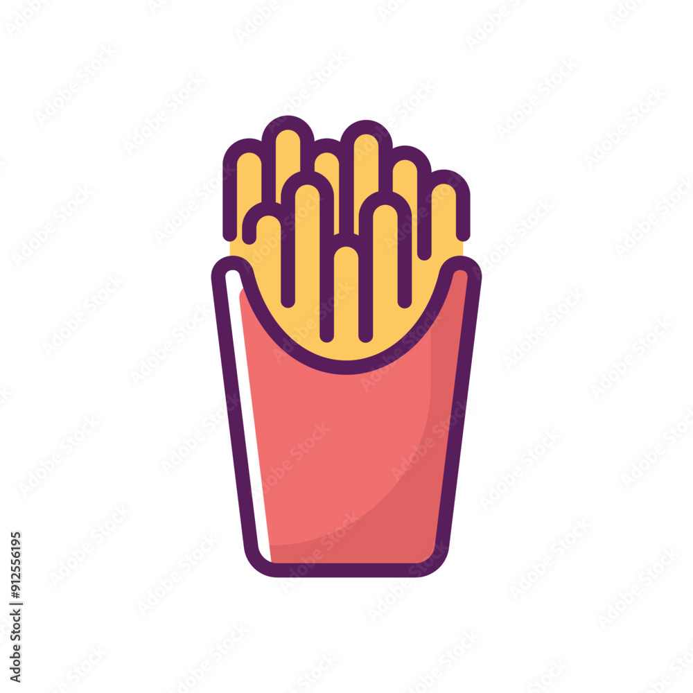 Wall mural fries vector icon