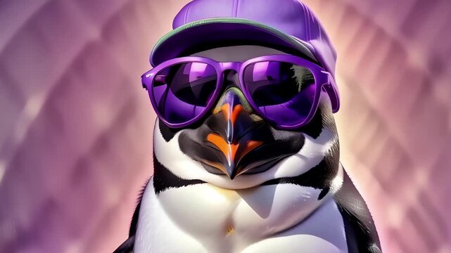 Cut pinguin in hip hop style portrait