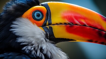 Obraz premium Toucan beak closeup vibrant detail