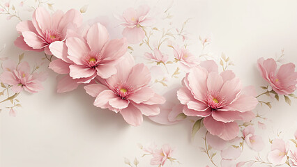 a beautiful pink flowers on a white background