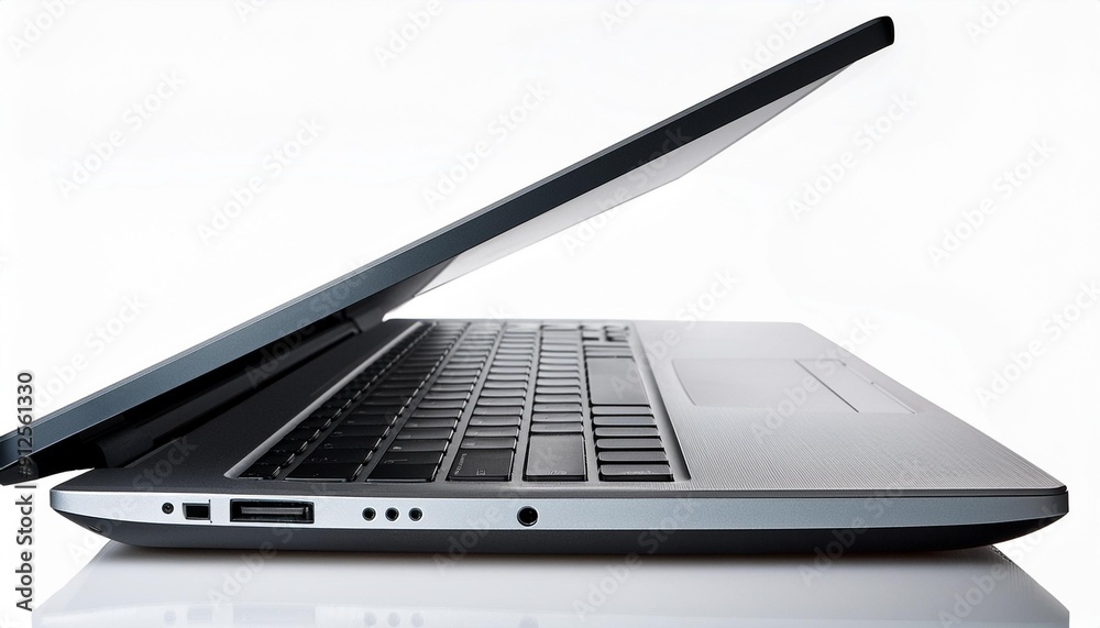 Wall mural isolated image of a modern laptop with a closed lid.