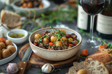 Boeuf Bourguignon - popular french cousin dish, hi end kitchen