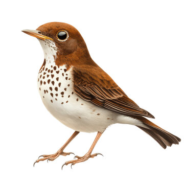 recommend clip art: Wood Thrush Standing On White Background In Natural Pose