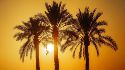 palm trees at sunset