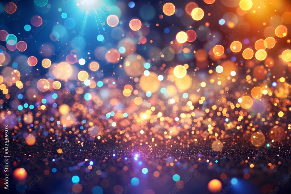 Wall mural abstract bokeh particles for cinematic event trailers digital technology backgrounds and concert ope