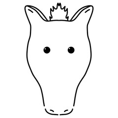 Animal faces vector for decorate.horse face